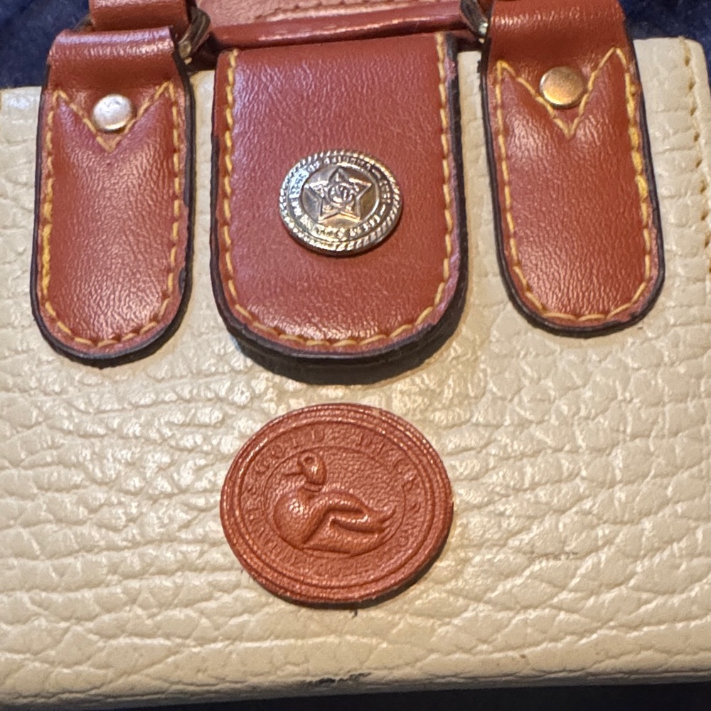 Dooney and Burke Stylish small Cream and Brown Crossbody Bag